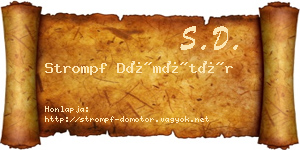 Strompf Dömötör névjegykártya